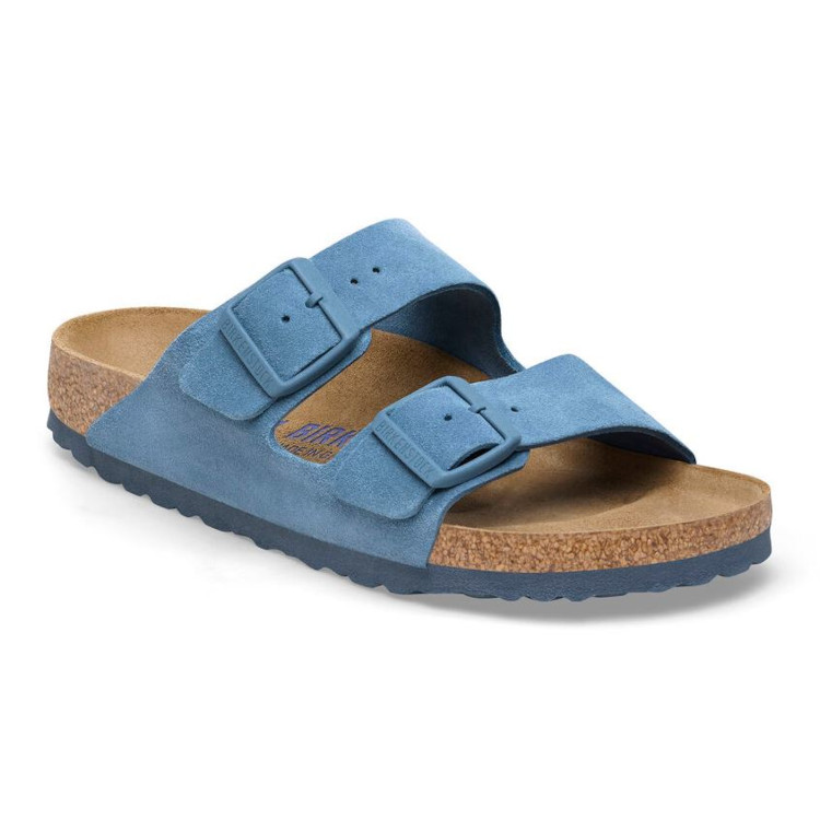 Birkenstock Arizona SFB Suede Sandal | Elemental Blue | Narrow- Womens (1027692) - Image 4